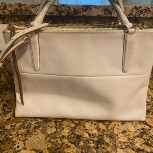 Coach White Satchel with Sophisticated Design